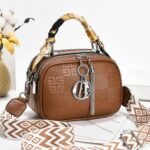 Trendy PU Leather Mini Crossbody & Handbag with Scarf Handle - Image 2