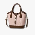 Chic Two-Tone Bucket Tote Bag