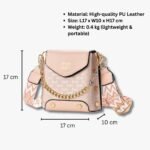 Trendy PU Leather Crossbody Handbag with Chain & Wide Strap - Image 6