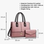 Stylish PU Leather Tote Handbag with Matching Clutch - Image 6