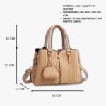Elegant PU Leather Handbag with Mini Pouch - Image 4