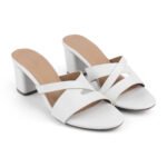 Zelion | Women’s Premium Cross Strap Block Heel Slip-On Sandals
