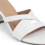 Zelion | Women’s Premium Cross Strap Block Heel Slip-On Sandals - Image 3