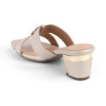 Zelion Women’s Premium Metallic Block Heel Slip-On Sandals - Image 5