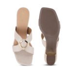 Zelion Women’s Premium Metallic Block Heel Slip-On Sandals - Image 6