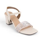 Zelion | Women’s Embellished Square-Toe T-Strap Sandals - Image 2