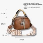 Trendy PU Leather Mini Crossbody & Handbag with Scarf Handle - Image 6