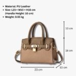 Trendy PU Leather Handbag with Golden Lock Design - Image 6