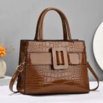 The Modern Buckle Crocodile-Embossed Handbag - Image 3