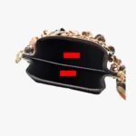 Playful Checkerboard Mini Phone Bag - Scarf & Chain  Crossbody - Image 4