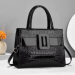 The Modern Buckle Crocodile-Embossed Handbag - Image 4