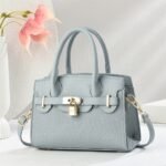 Trendy PU Leather Handbag with Golden Lock Design - Image 4