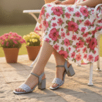 Zelion | Women’s Embellished Square-Toe T-Strap Sandals - Image 5