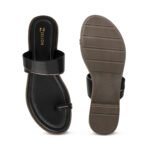 Zelion | Classic Toe-Ring Flat Sandals with Gold Accents - Image 6